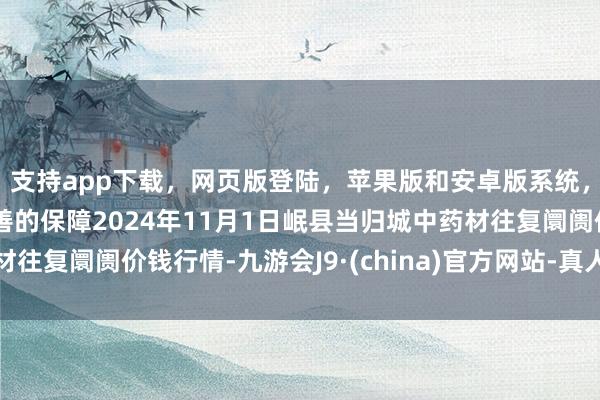 支持app下载，网页版登陆，苹果版和安卓版系统，让您的资金得到最完善的保障2024年11月1日岷县当归城中药材往复阛阓价钱行情-九游会J9·(china)官方网站-真人游戏第一品牌